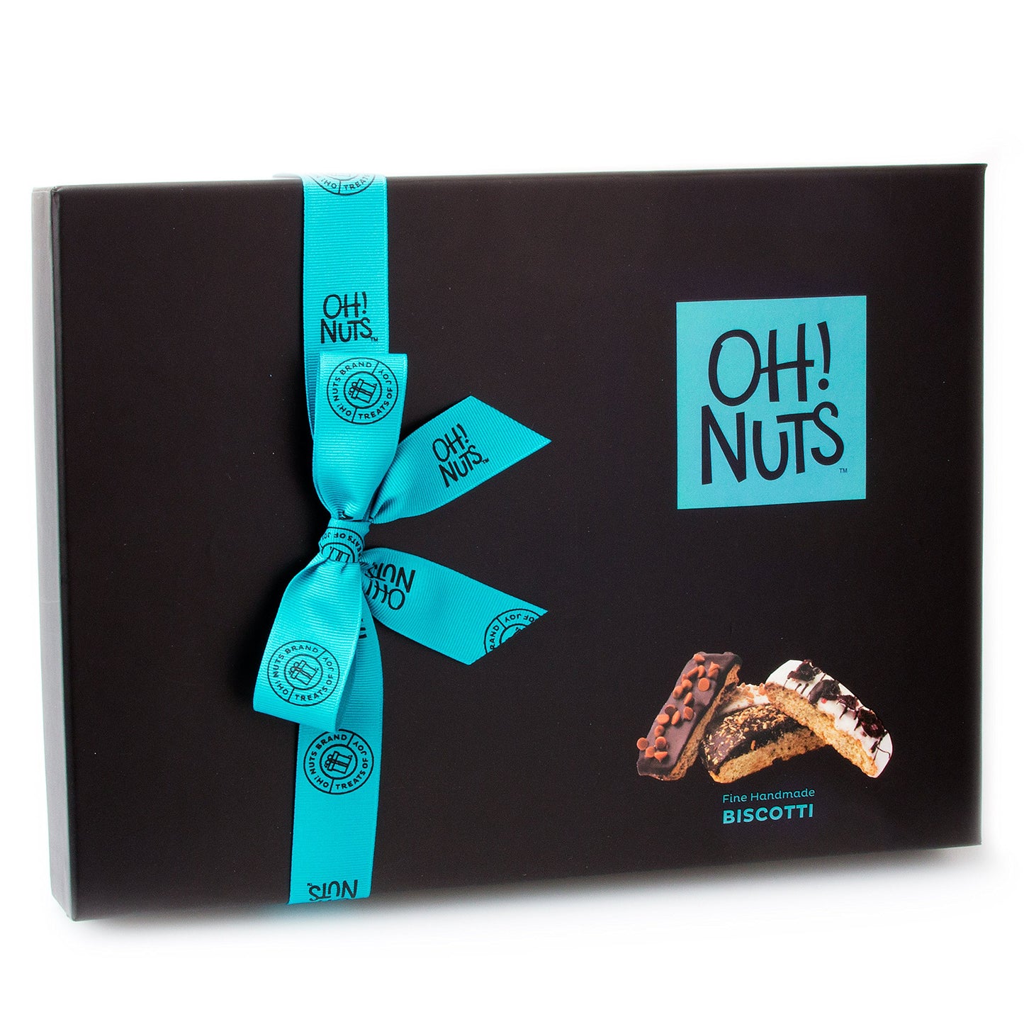 Oh! Nuts Gourmet Biscotti Gift Basket - 18 Piece Assortment - Chocolate Covered Cookies - Perfect for Holidays, Birthdays, and Corporate Gifts