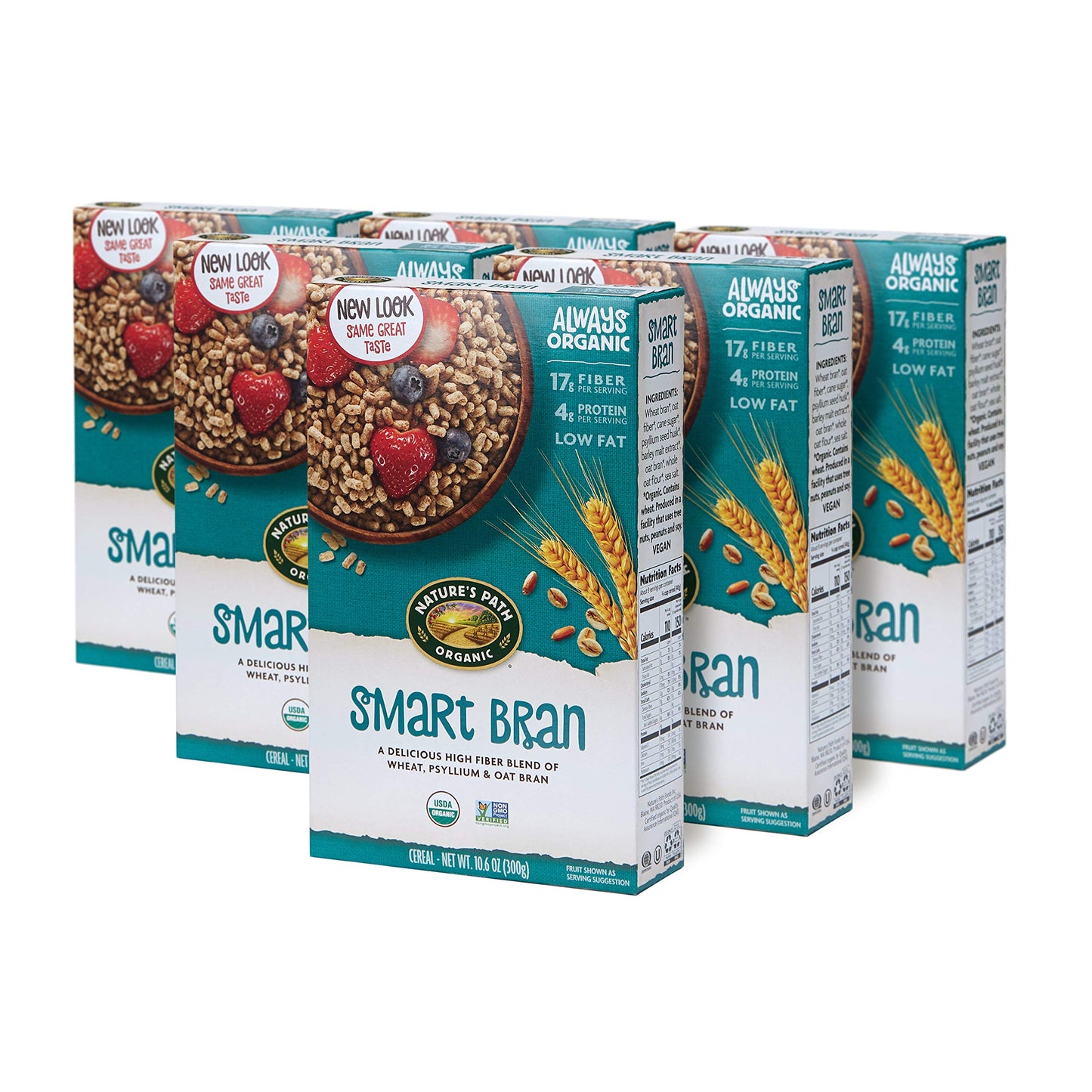 Nature'S Path Organic Smart Bran Cereal, 10.6 Ounce (Pack Of 6), Non-Gmo, 17G Fiber, 4G Protein