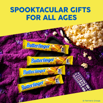 Butterfinger, Bulk 18 Count, Chocolatey, Peanut-Buttery, Share Size Individually Wrapped Candy Bars, Halloween Candy, 3.7 Oz Eac