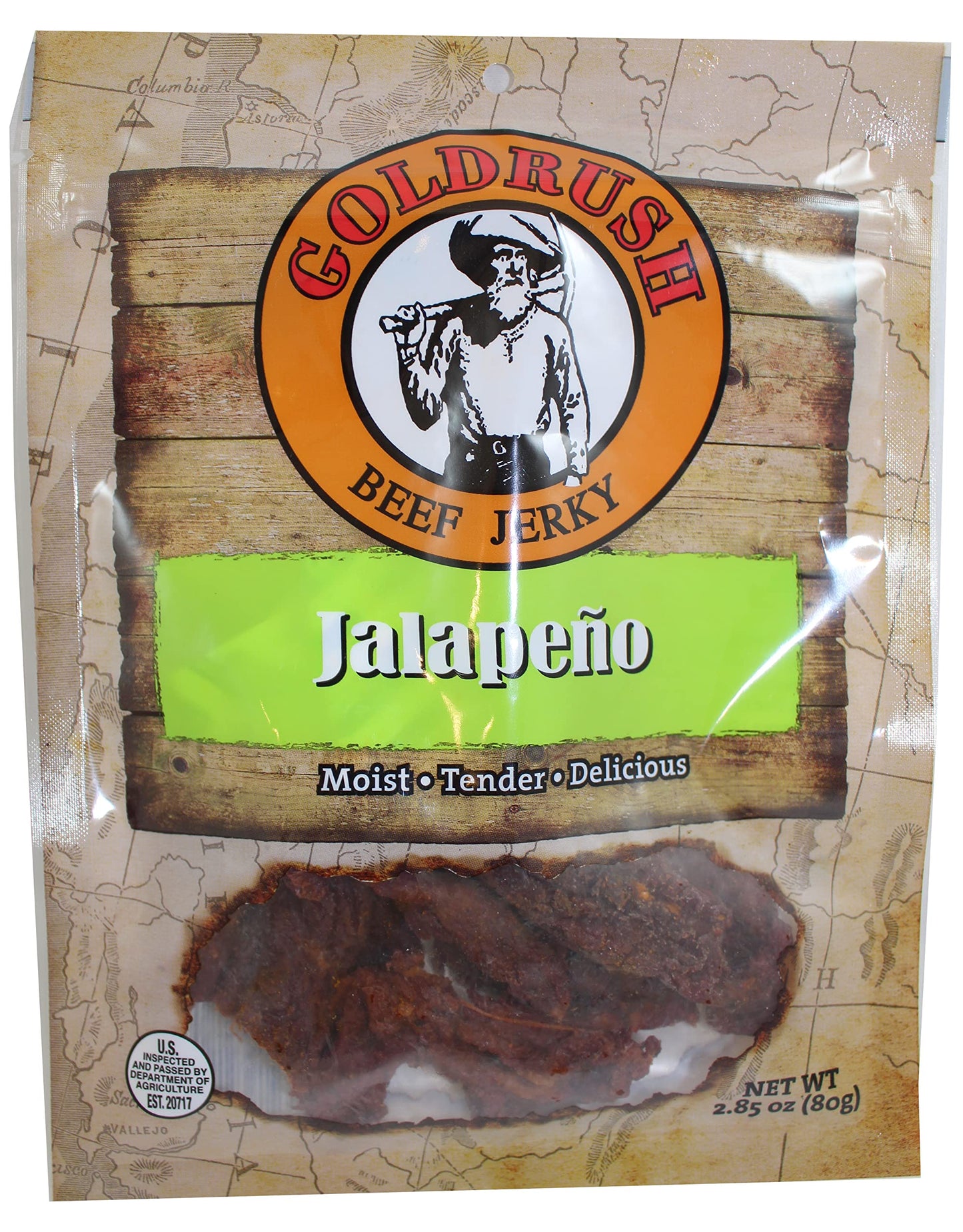 Gold Rush Farms Premium Jerky, Jalapeno Flavor, 2.85 Oz, 45.6 Ounces