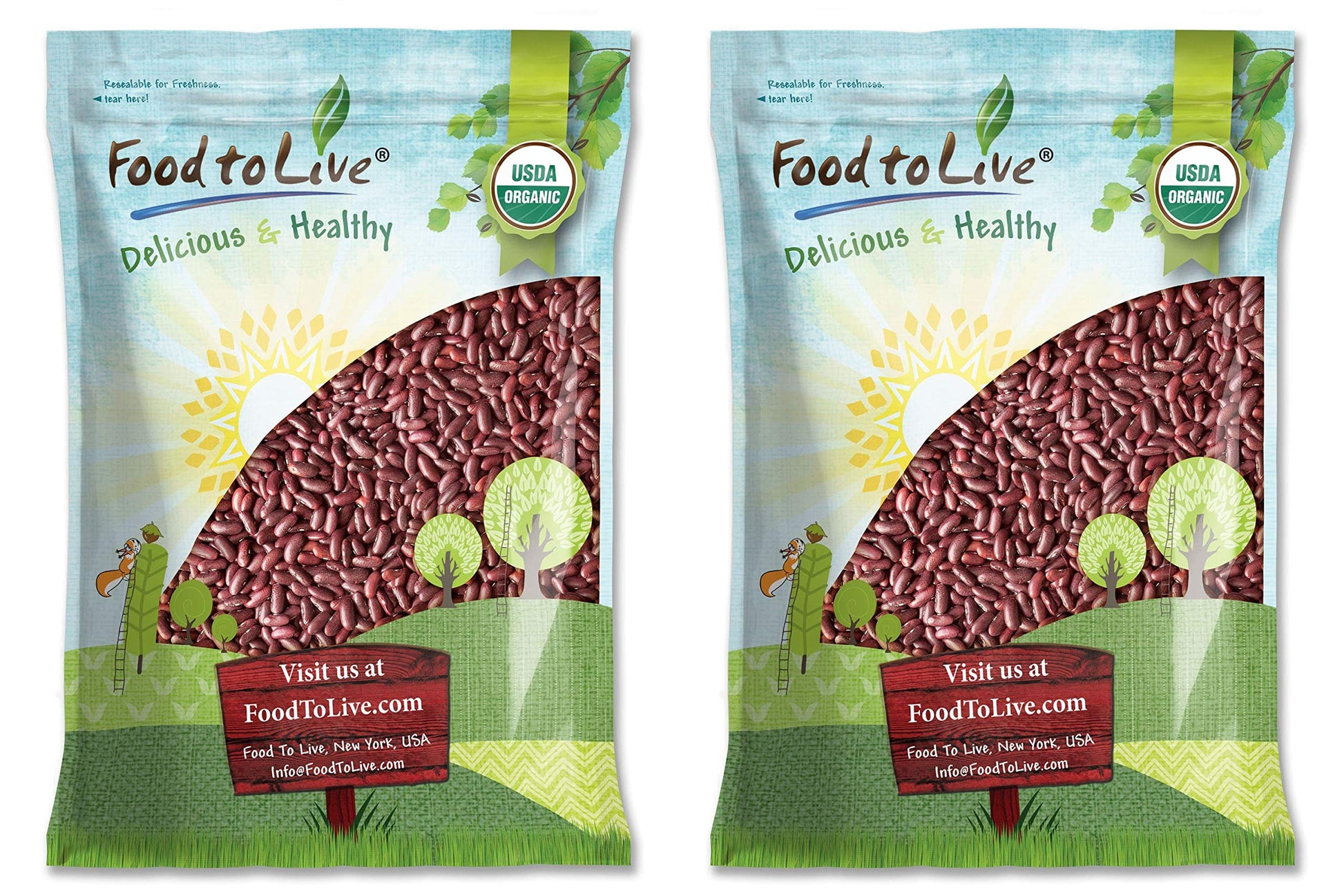 Food to Live - Organic Red Kidney Beans, 20 Pounds - Non-GMO, Dry, Raw, Sproutable, Vegan, Kosher, Bulk