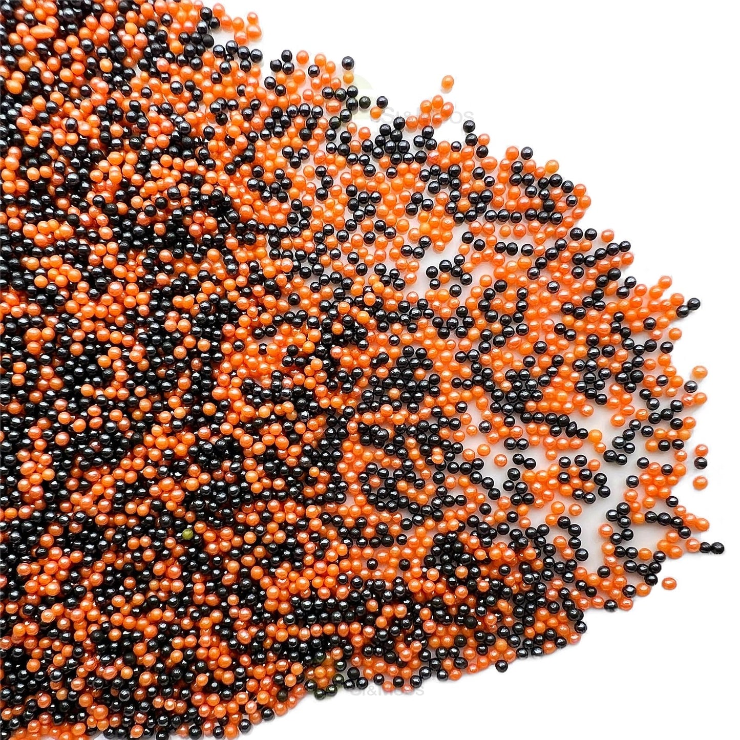 Se Si&Moos Black And Orange Sprinkles Orange And Black Nonpareils Edible Pearls For Cake Decorating Small Pearl Sprinkles Hallow