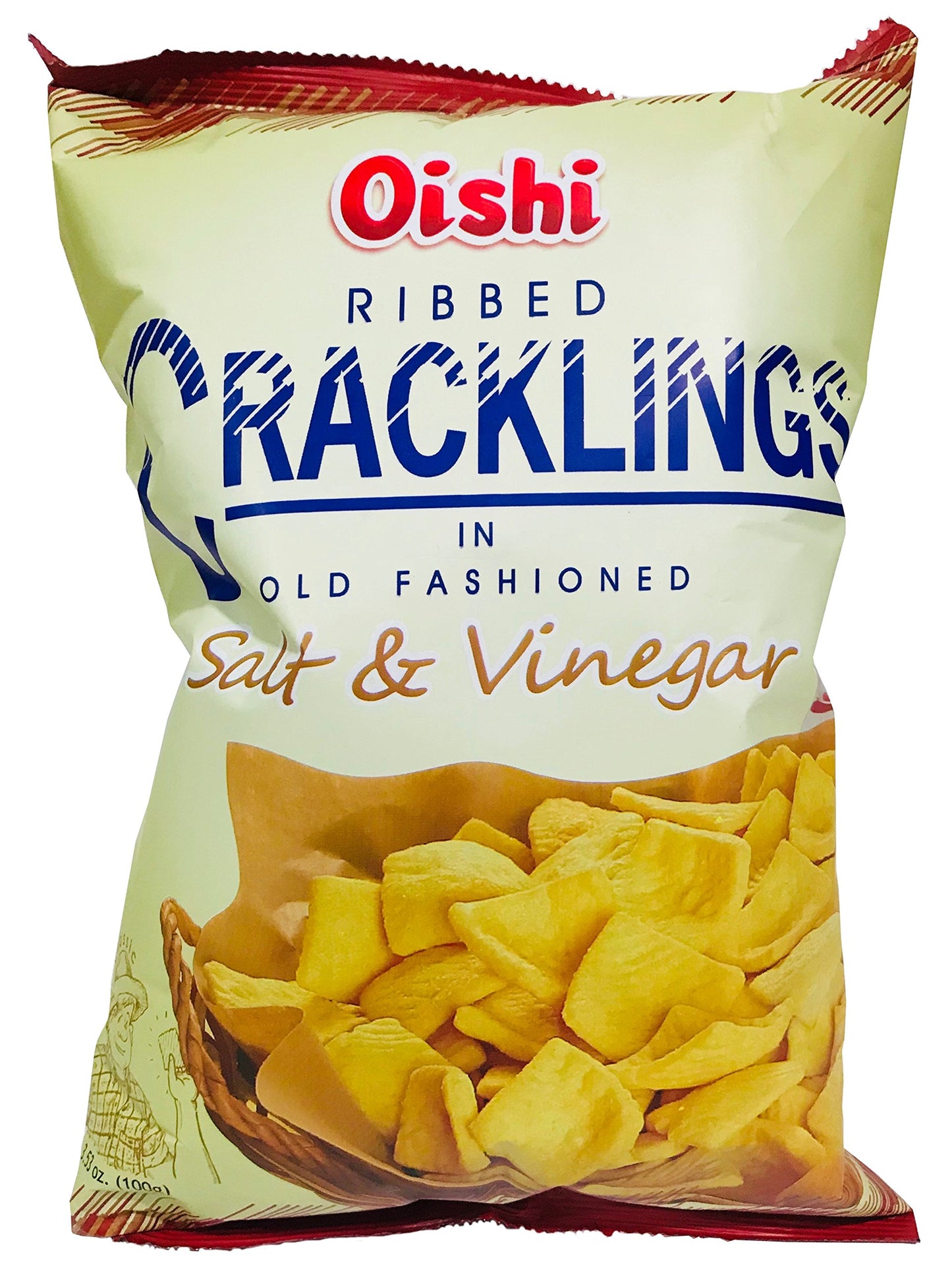 Oishi Cracklings Snack Pack, Beer Match Flavor, 90g (3 Pack)