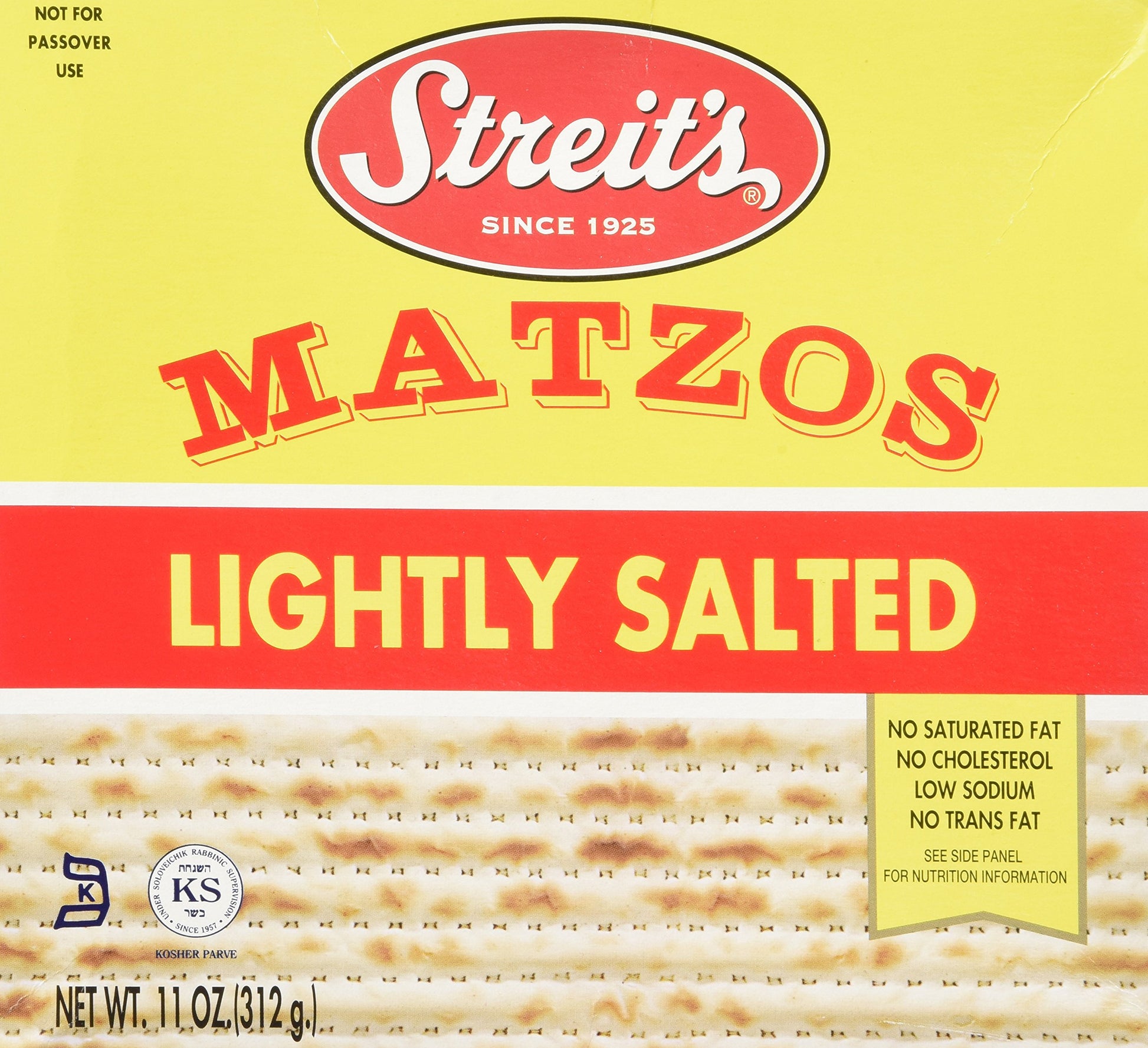 Streits Matzo, Lightly Salted, 11-Ounce Box (Pack Of 8)