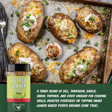 Fire & Smoke Society Potato Slayer Vegetable Seasoning | BBQ Seasonings and Rubs for Grilling | Potato Seasoning, French Fry Sea