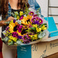Benchmark Bouquets, Flowering Fields, Glass Vase Included, Gift Fresh Flowers for Birthday, Anniversary, Get Well, Sympathy, Con