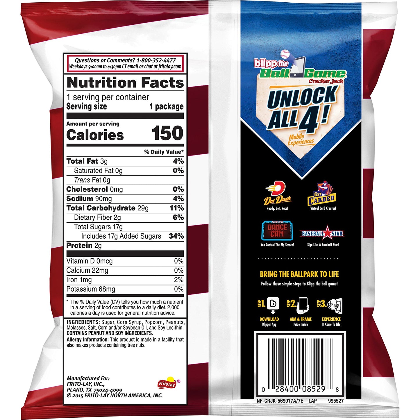 er Jack Caramel Coated Popcorn & Peanuts, 1.25 Oz. Bags, Pack of 7