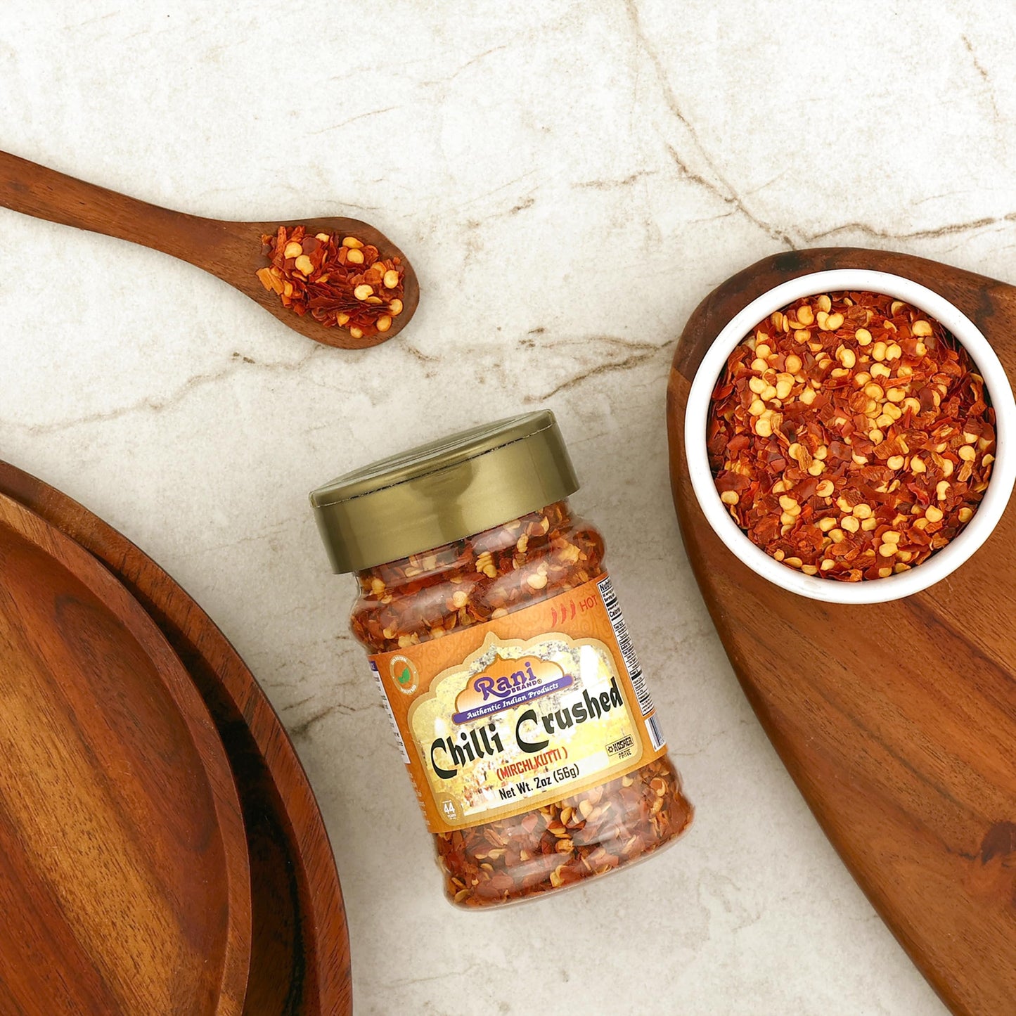 Rani Crushed Red Pepper Flakes Chilli (Pizza Type Cut) 2Oz (56G) Pet Jar ~ All Natural, No Color Added, Gluten Friendly | Vegan