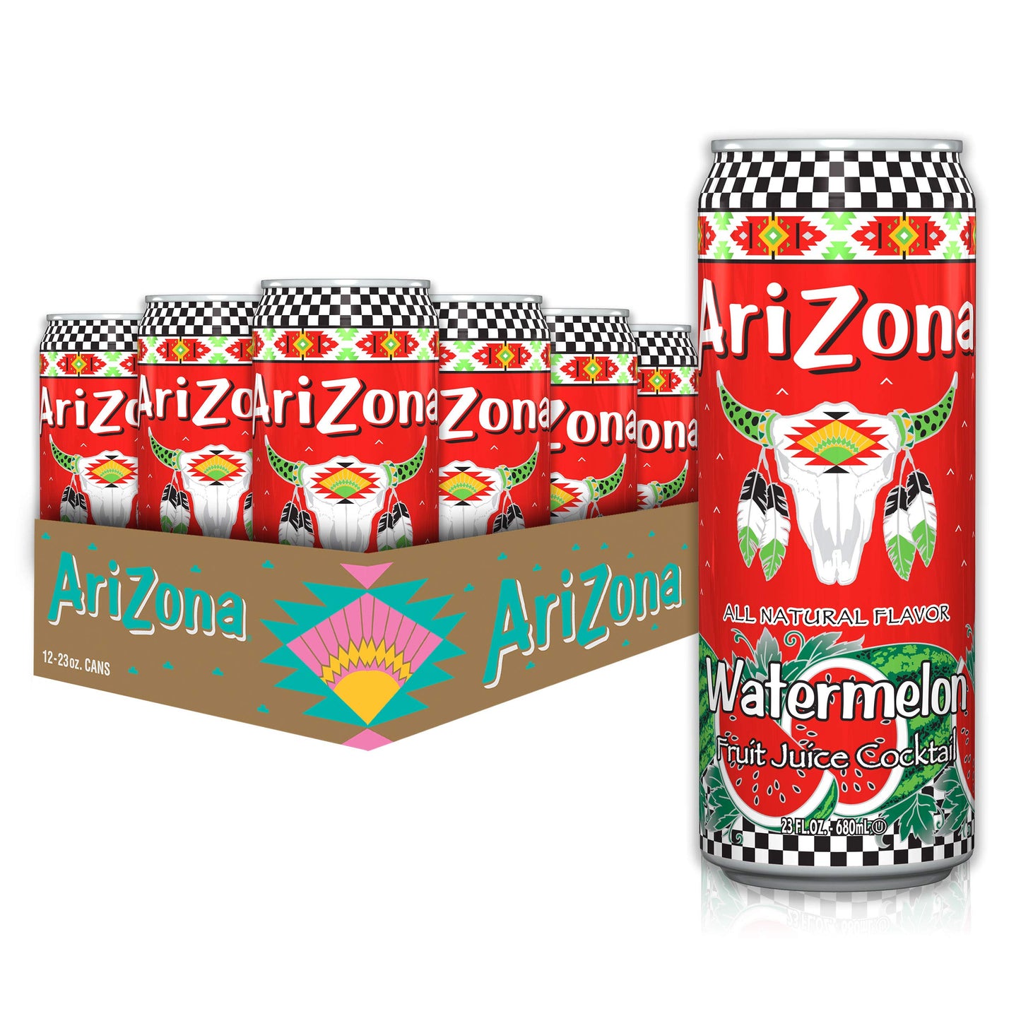 Arizona Watermelon - Fruit Juice Cocktail Big Can, 22 Fl Oz (Pack Of 12)