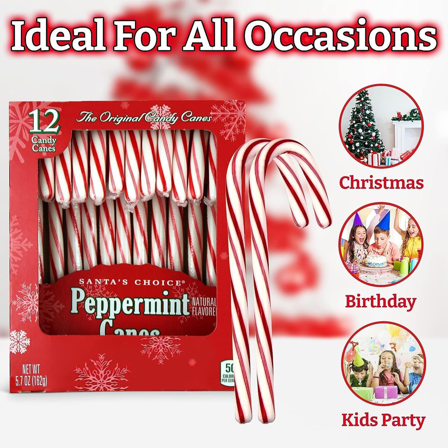 Brachs 12- 6Oz. Peppermint Candy Canes