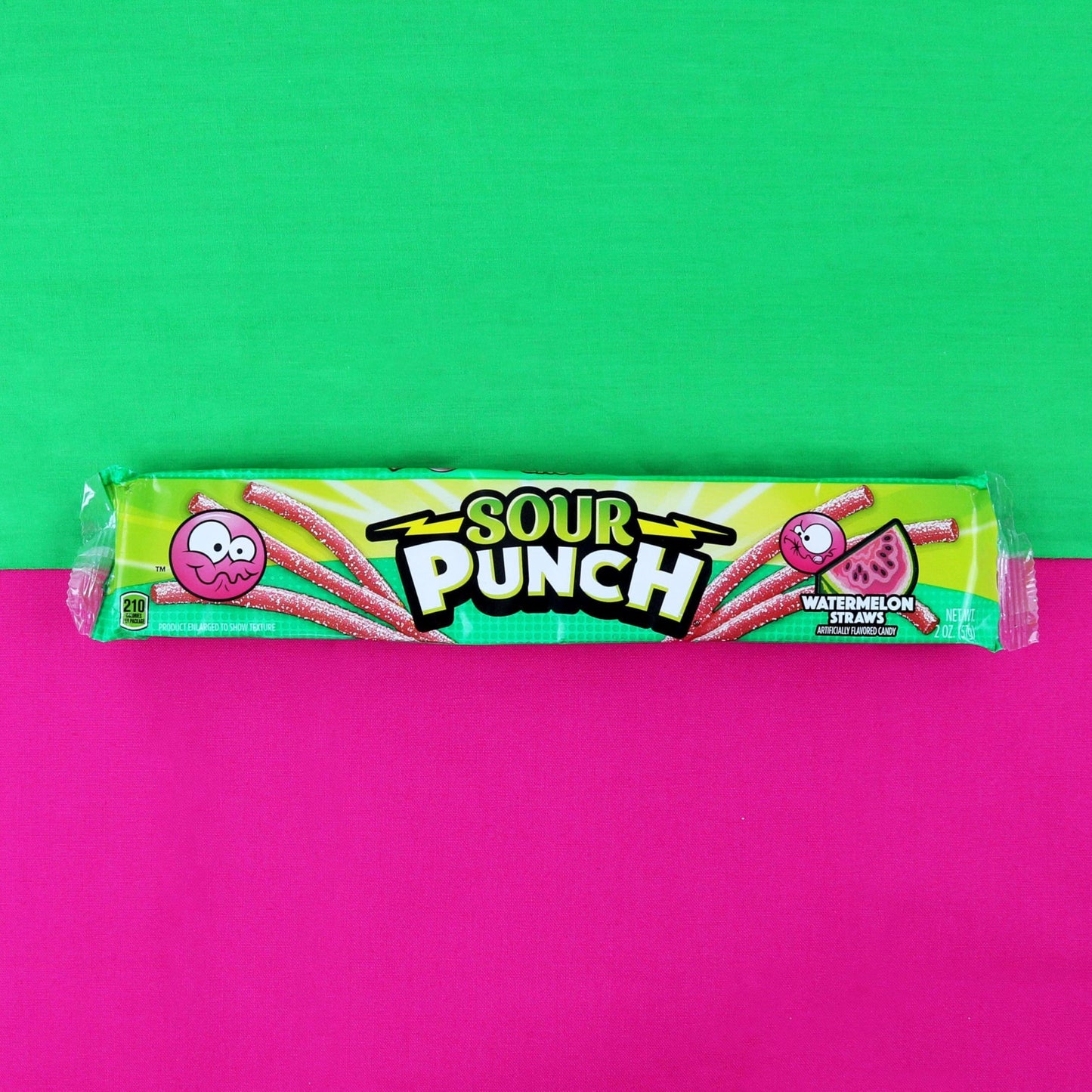 Sour Punch Watermelon Sour Straws, 2oz Tray, (24 Pack)