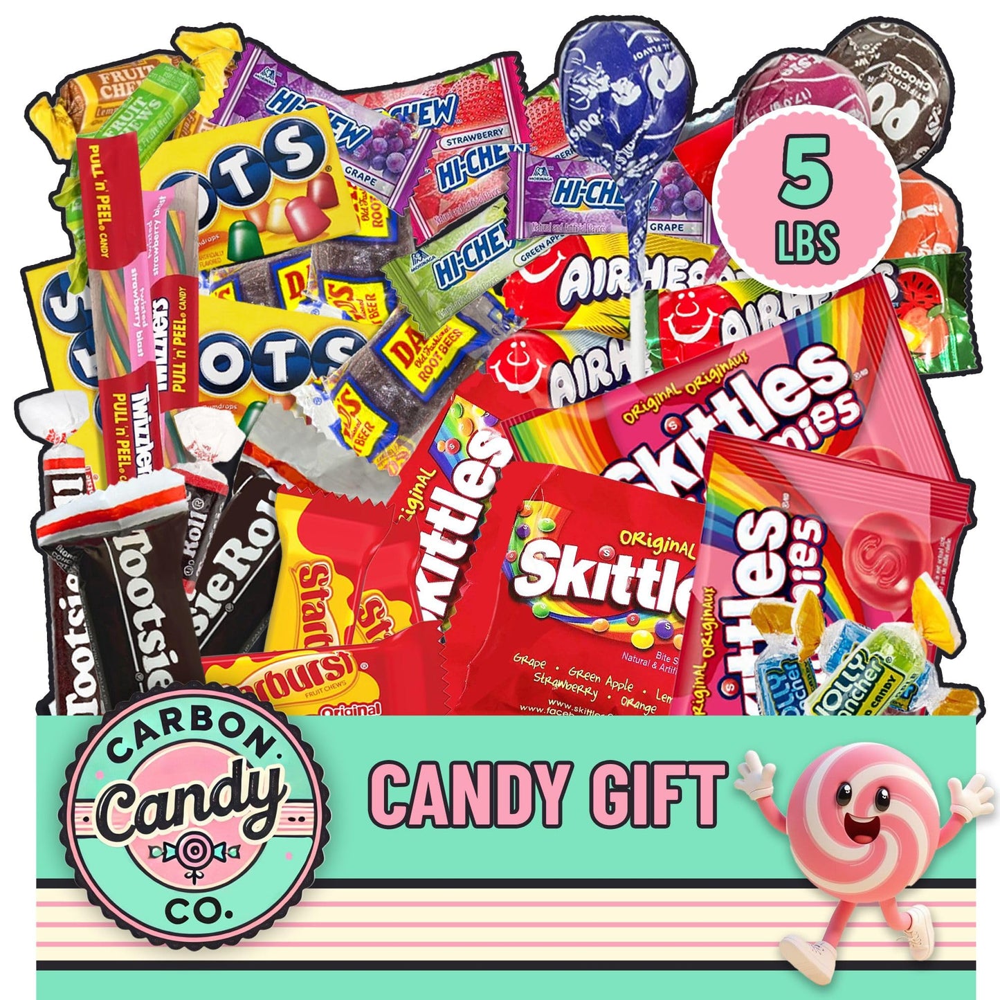 Bulk Candy Variety Pack - 5 lb Candy Individually Wrapped - Assorted Mix - Lollipops, Hard, Fruity - Dulces - Christmas - Big Ba