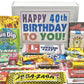Retro Candy Yum Happy 40Th Birthday To You For 40 Year Old Man Or Woman - Classic Nostalgic Candy Assortment Gift Box Jr