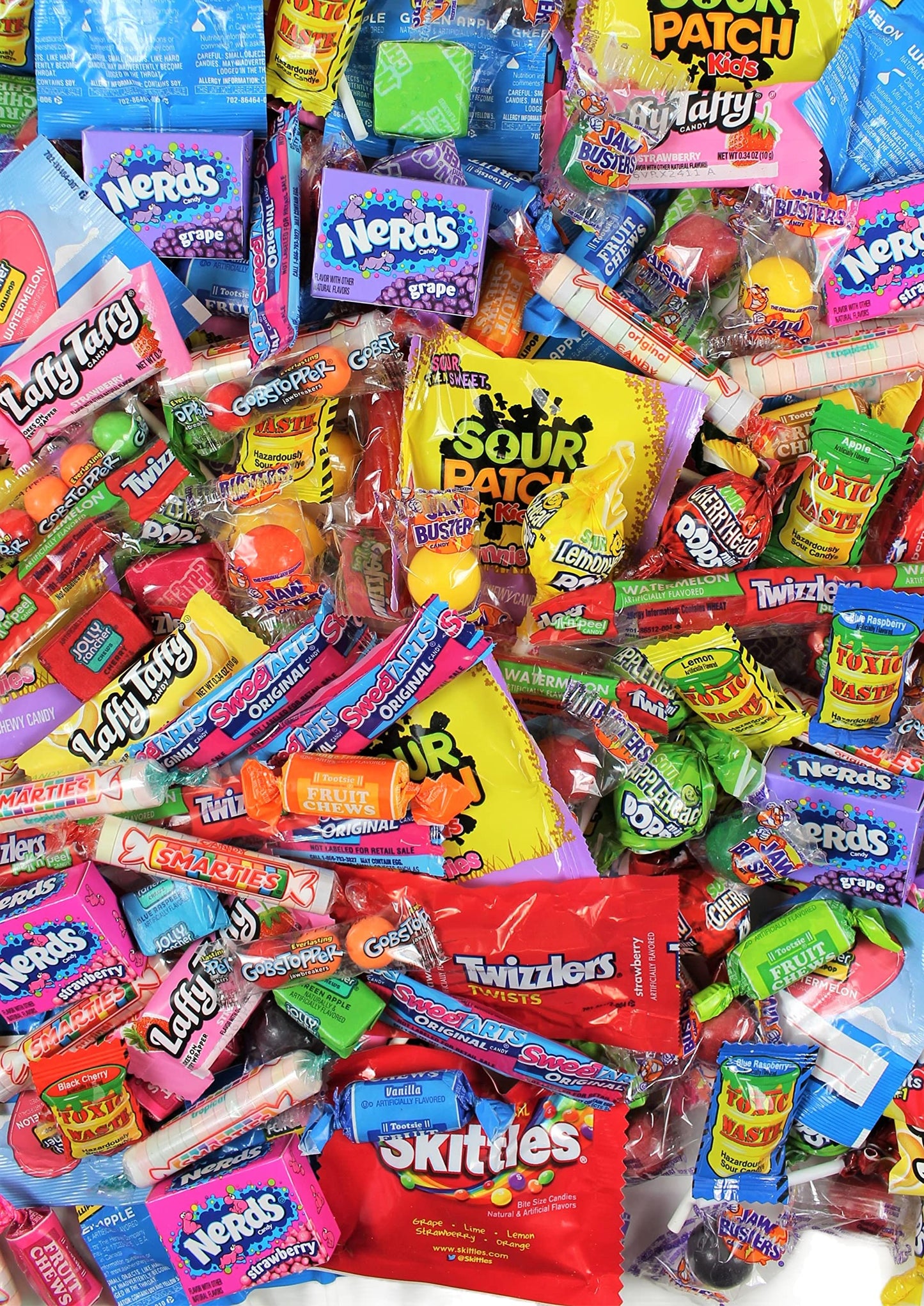 Ultimate Assorted Candy Party Mix - 12 LB Bag - Fun Size Skittles, Sour Patch, Nerds, Jolly Ranchers Lollipops, Fruit Chews, Sma