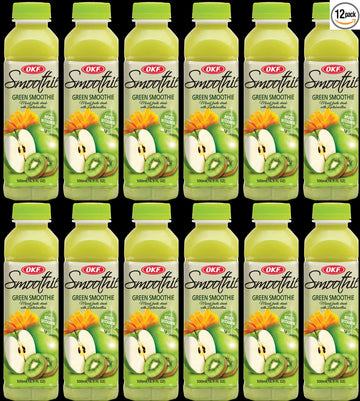 OKF Smoothie, Multi Vitamin enhanced New Drink, 16.9 Fluid Ounce (Green Smoothie, 12 Pack)