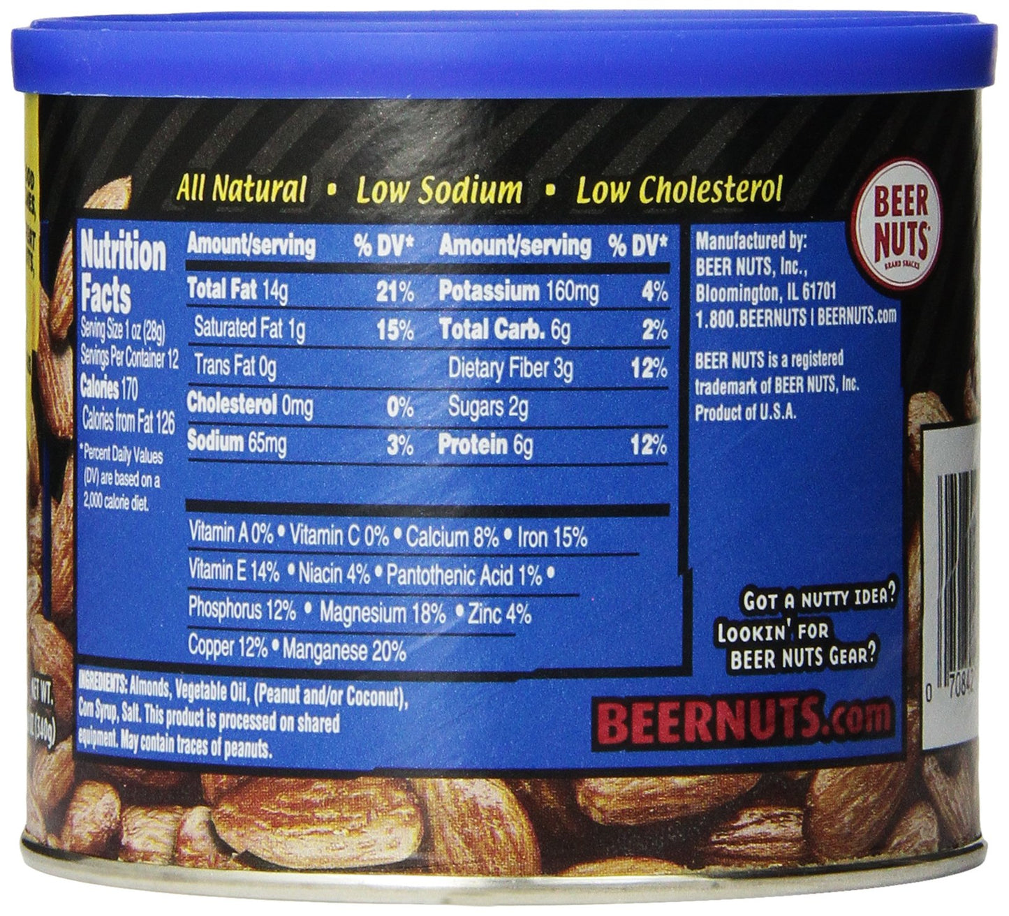 malt-inspired NUTS Almonds - 12 oz. Can, Pack of 1, Perfect Snack for Any Occasion