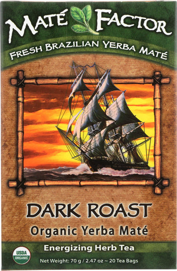 The Mate Factor Organic Yerba Mate Dark Roast - 20 Tea Bags