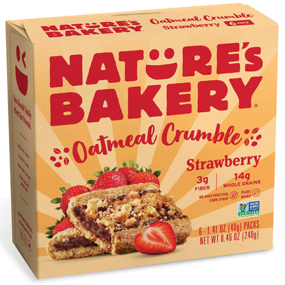Natures Bakery Oatmeal Crumble Strawberry Bars, 1.41 Oz, 6 Ct