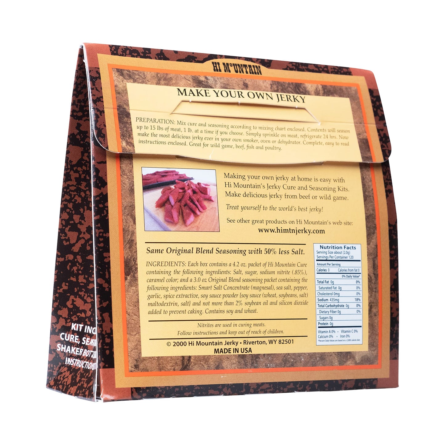 Hi Mountain Jerky Seasoning And Cure Kit | Low Sodium Original Blend | Create Savory Homemade Beef Jerky | Great For Beef, Deer,