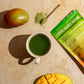 Japanese Sticky Mango Sweet Matcha Powder - Sweetened Green Tea Powder - Barista Cafe Style Blend For Latte - 1Lb Pouch - 16Oz -