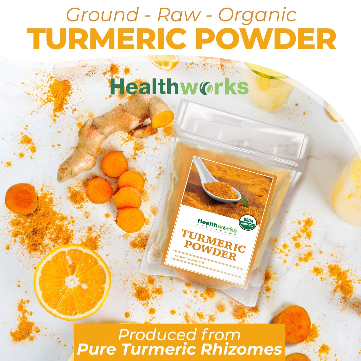 Healthworks Superfoods Organic Turmeric Powder - 32 Oz / 2 Lbs - Ground Raw Organic, Curcumin, Keto, Paleo, Vegan and Non-GMO