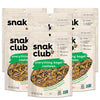 Snak Club Everything Bagel Cashews, Roasted and Seasoned Cashew Nuts Snack, 4 oz Resealable Bag (Pack of 6)