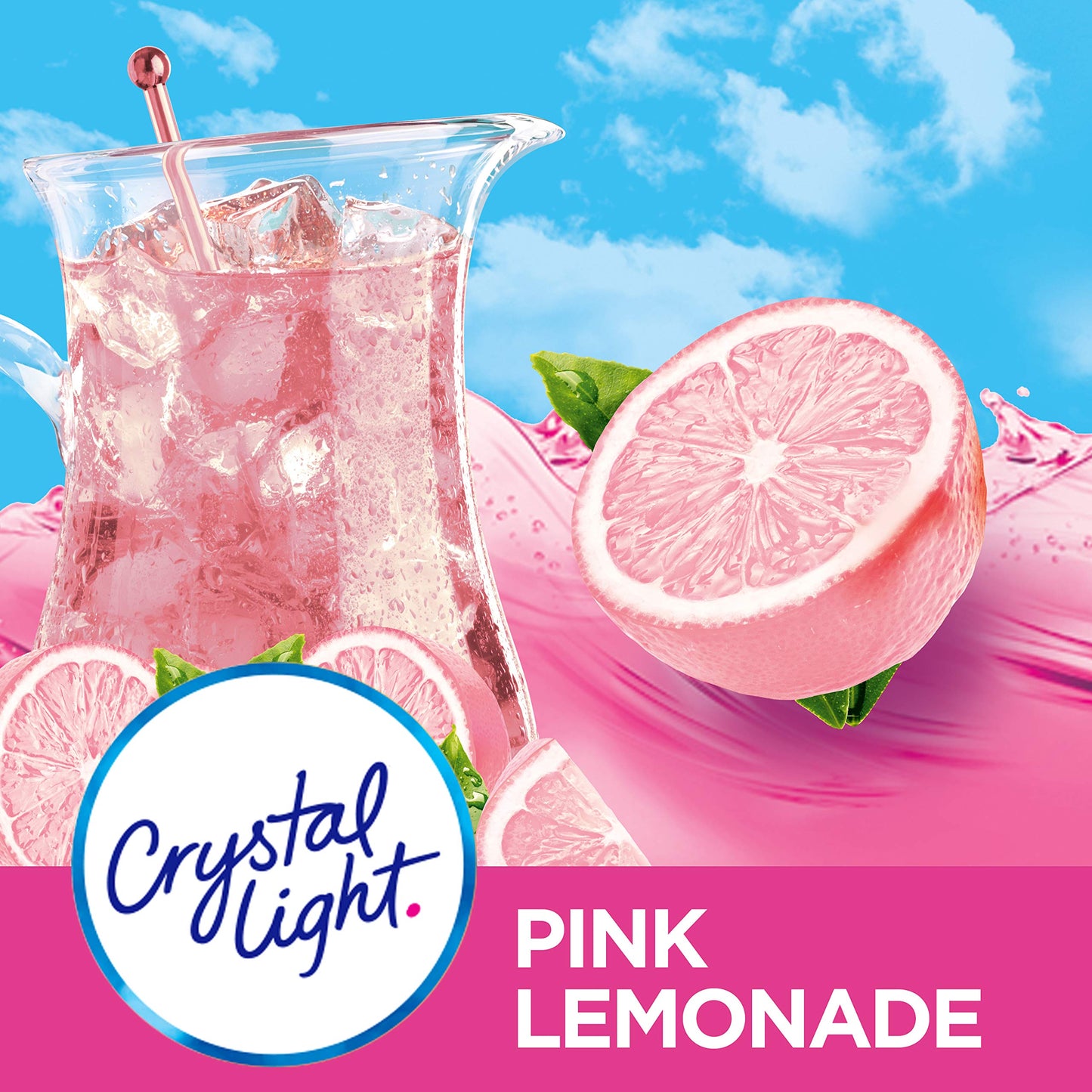 Crystal Light Pink Lemonade Drink Mix (24 Pitcher Packets, 4 Canisters Of 6)