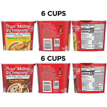 Pearl Milling Company Pancake Cups, 2 Flavor Variety, 2.11 Oz, Pack of 12