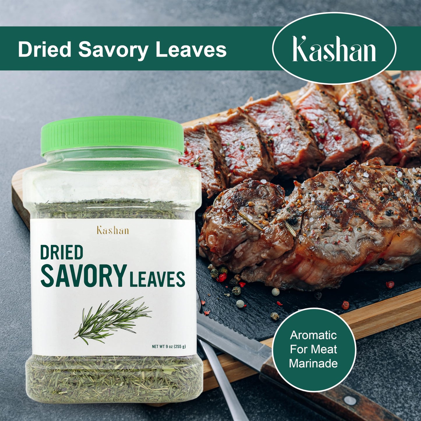 Kashan Dried Savory Leaves, Great For Cooking And Herbal Tea, Pure Mediterranean Seasoning, Vegetarian 9Oz (255G)