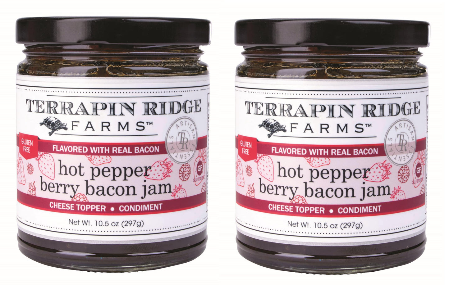 Terrapin Ridge Farms Hot Pepper Berry Bacon Jam - Sweet & Spicy - 10.5 Ounce (Pack of 2)