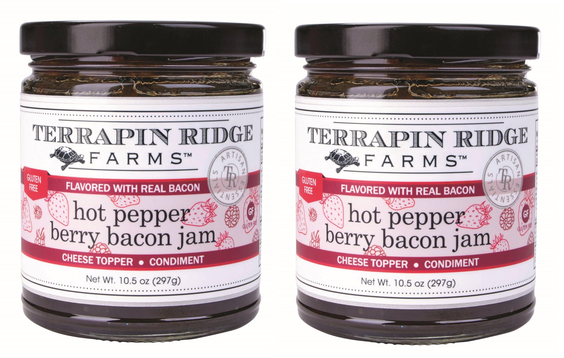 Terrapin Ridge Farms Hot Pepper Berry Bacon Jam - Sweet & Spicy - 10.5 Ounce (Pack of 2)