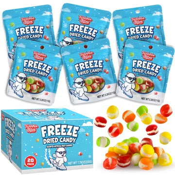 20 Pack Freeze Dried Candy- About 10 Pcs Per Bag - Bulk Treat Candy In Resealable Bag - Great For Kids, Adults, School, Party Fa