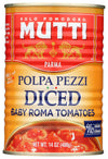 Mutti Diced Baby Roma Tomatoes, Vegan Friendly, Gluten Free & Non-GMO, 14 Ounce (Pack of 6)