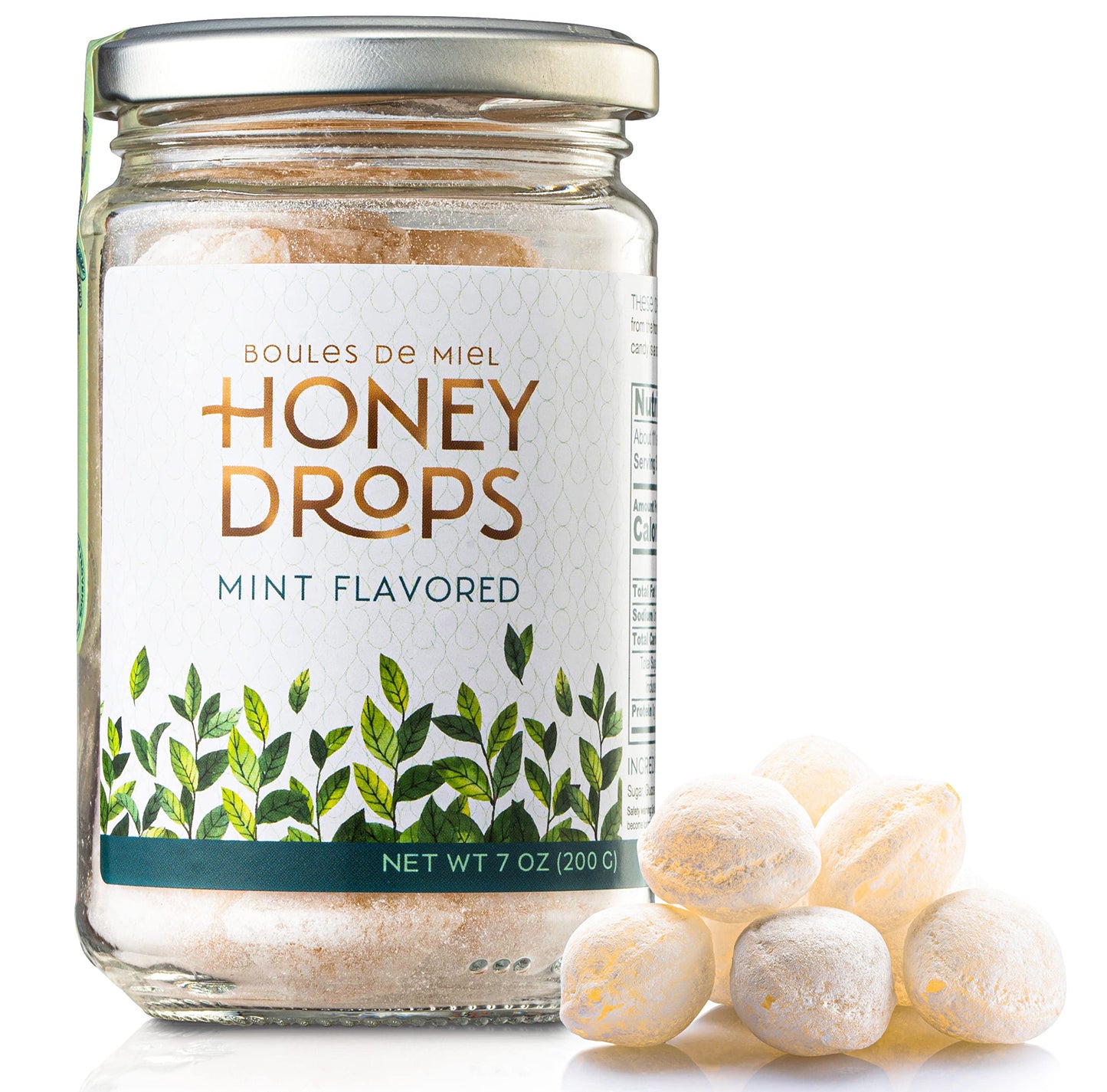 Gourmanity Honey Drops Mint Candy, Cooling Mint Flavored Liquid Honey, Soothes Your Palate, Ideal Hostess Or Holiday Gift, Made