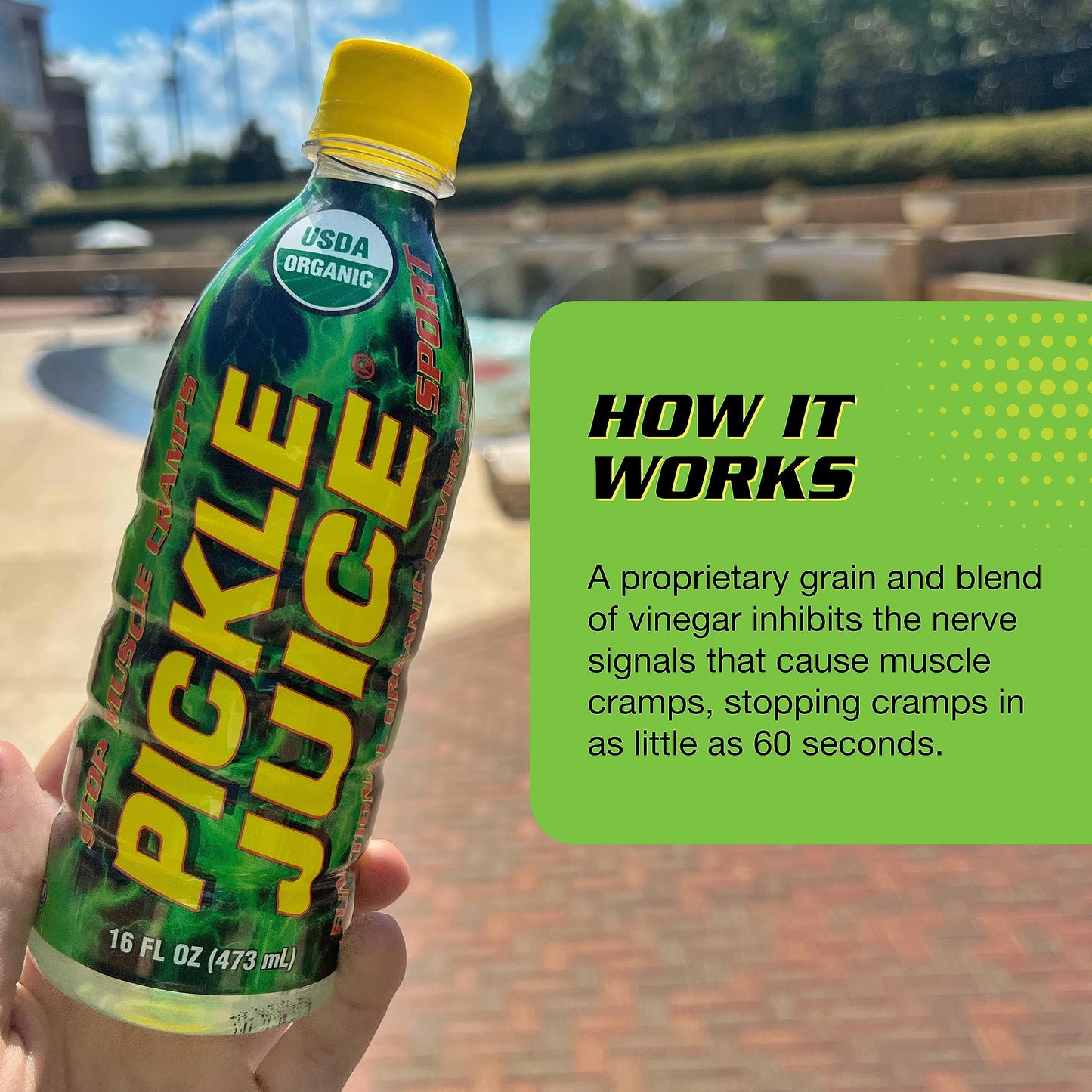 Pickle Juice Sports Drink - Relieves Cramps Immediately - Electrolyte Pickle Juice for Day & Night Time Cramp Relief - Organic P