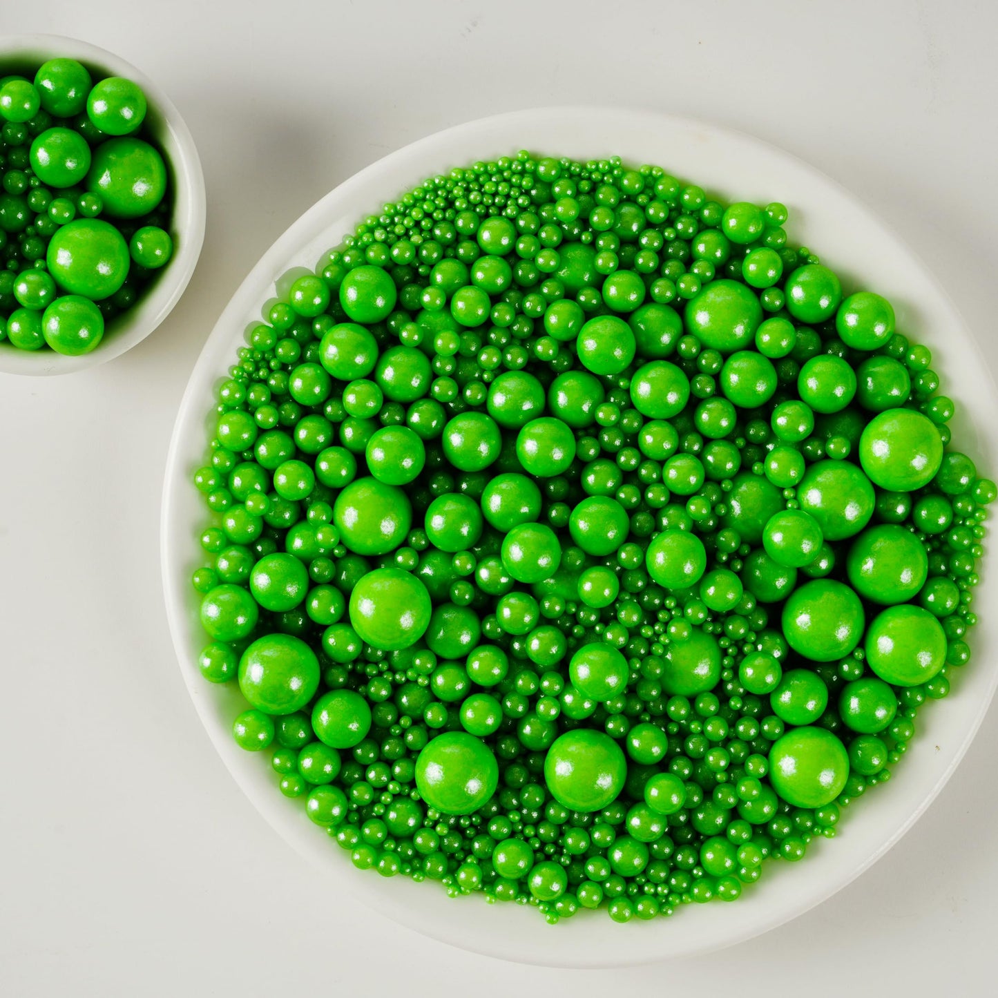 Kasvan Christmas Green Pearl Sugar Sprinkles - Edible Candy Pearls 130G/4.58 Oz, Mix Size, Baking Cake Decorations, Ice Cream To