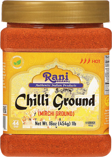 Rani Chilli Powder (Mirchi) Ground Indian Spice 16oz (1lb) 454g PET Jar ~ All Natural | Salt-Free | Vegan | No Colors | Gluten F