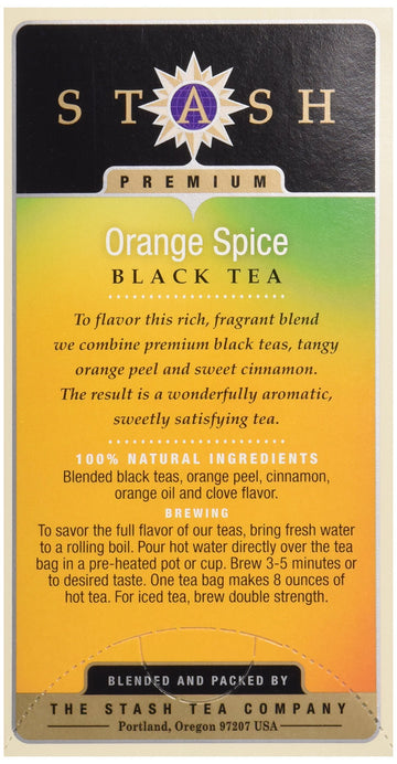 Stash Orange Spice Black Tea, Tea , 20 ct