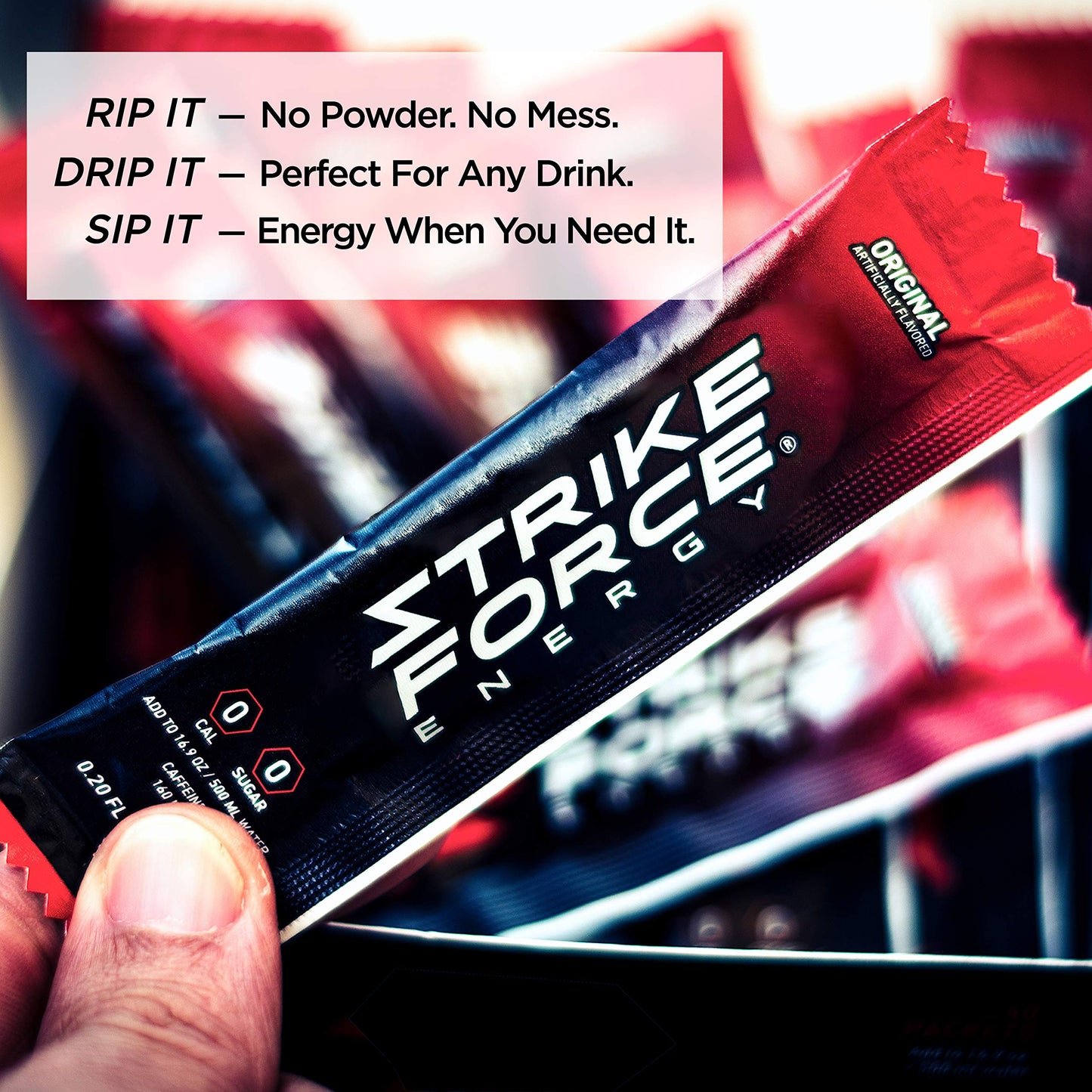 Strike Force Energy Drink Mix - Original Flavor - Zero Calories, Keto Friendly - 10 Count (Pack of 40)