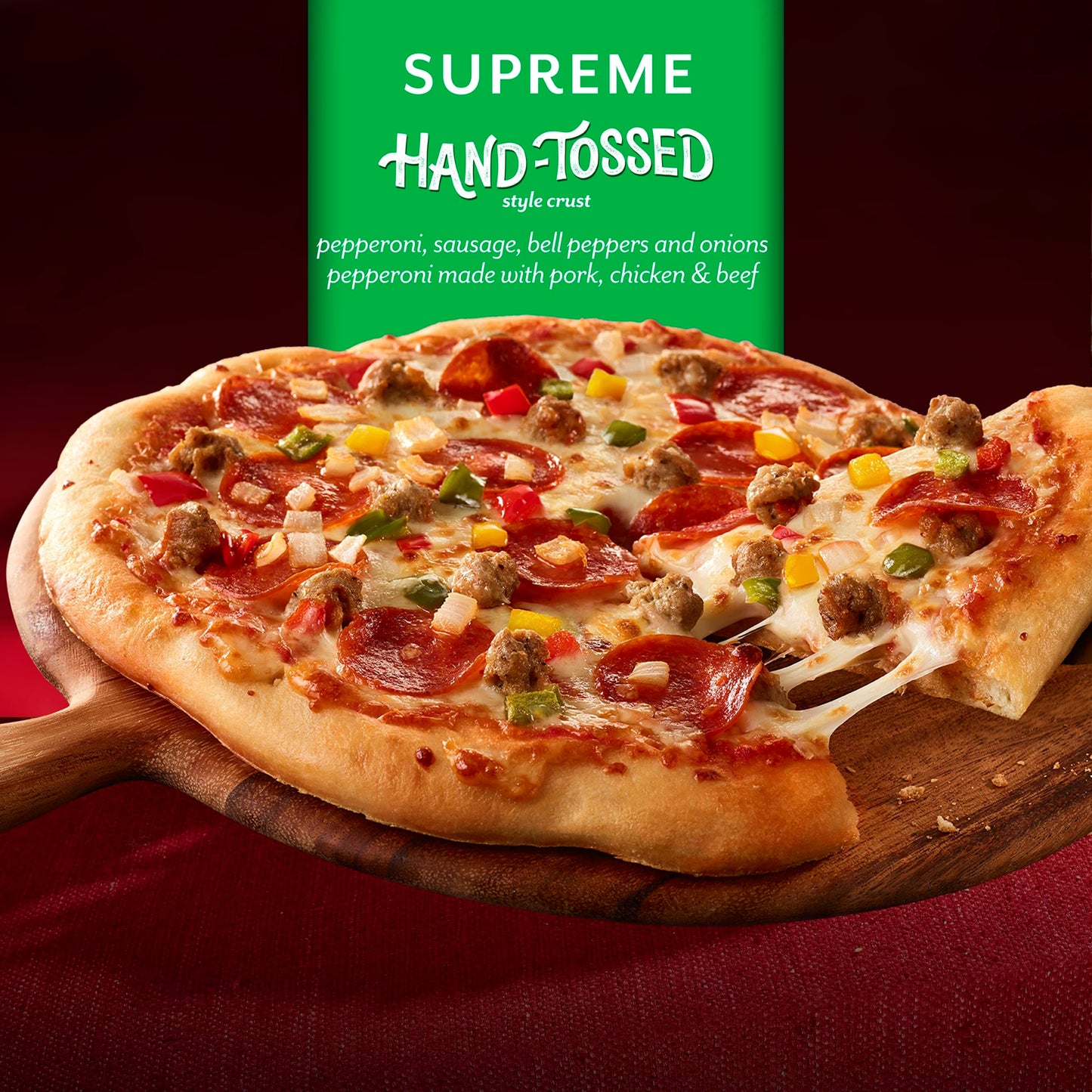 Digiorno Frozen Pizza, Supreme Pizza Hand-Tossed Style Crust, 18.9Oz (Frozen) 18.9 oz