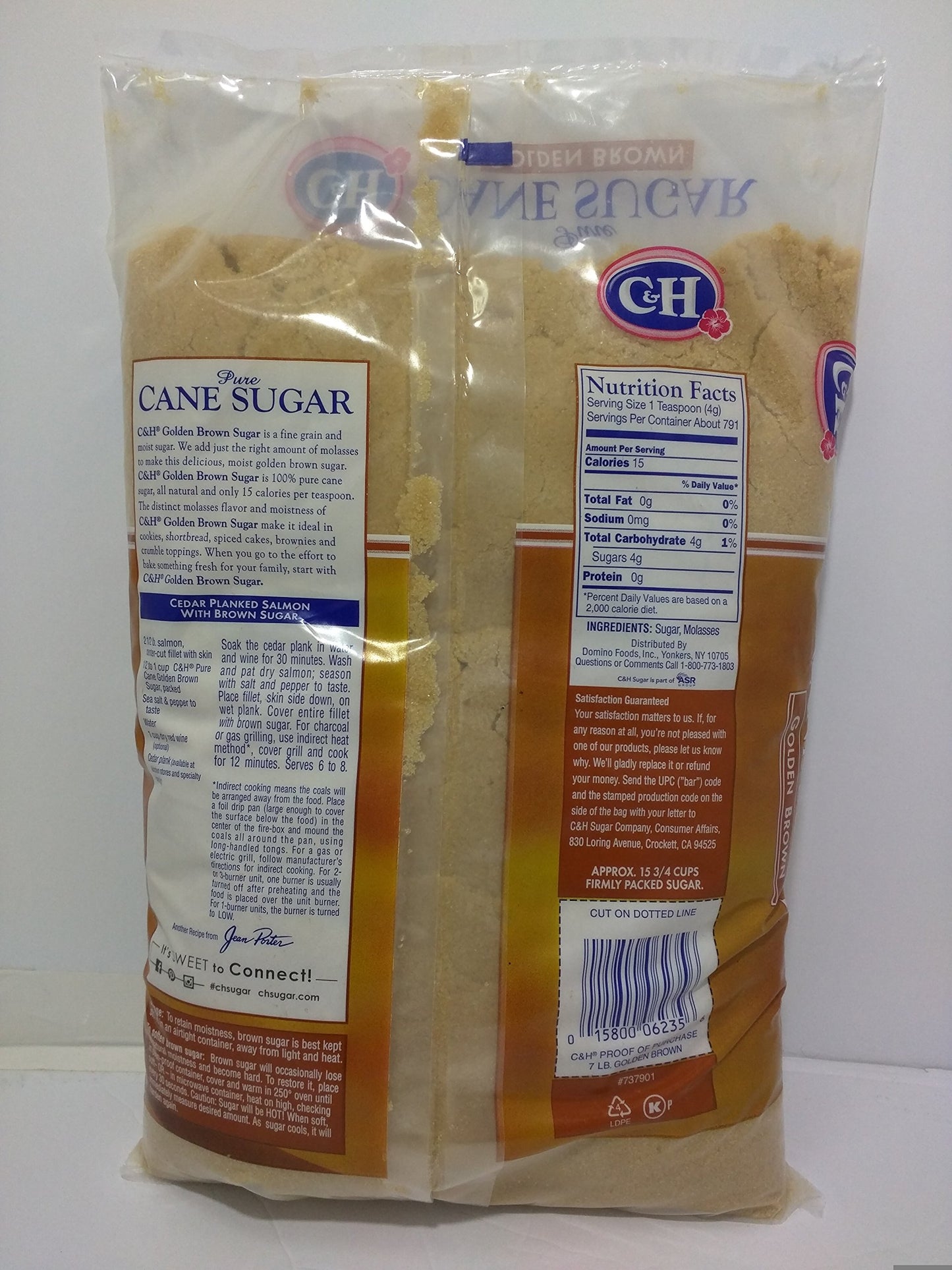 C&H Golden Brownsugar 100% Pure Cane Non Gmo 7Lb Bag
