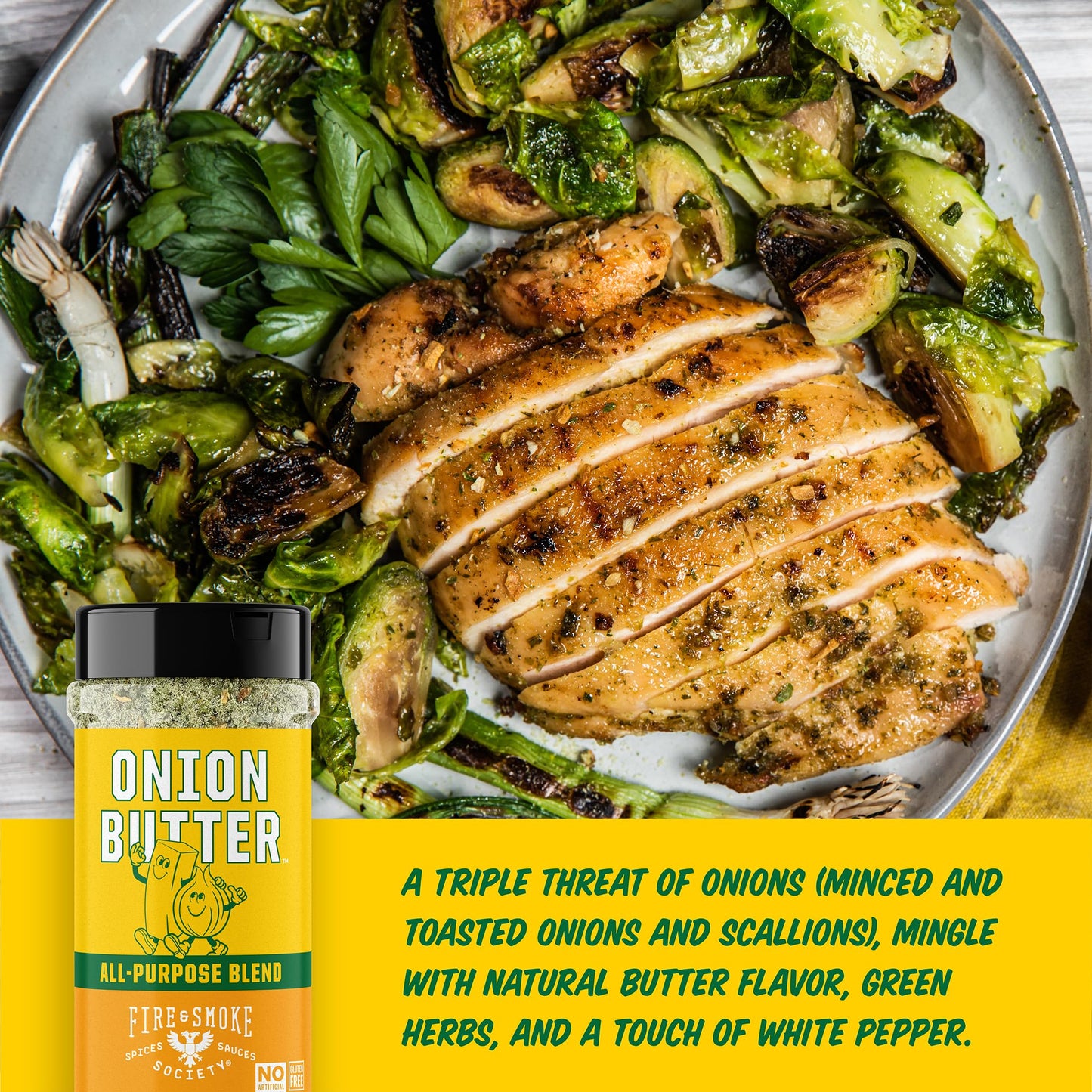 Fire & Smoke Society Onion Butter All Purpose Seasoning BBQ Rub 12.6 oz