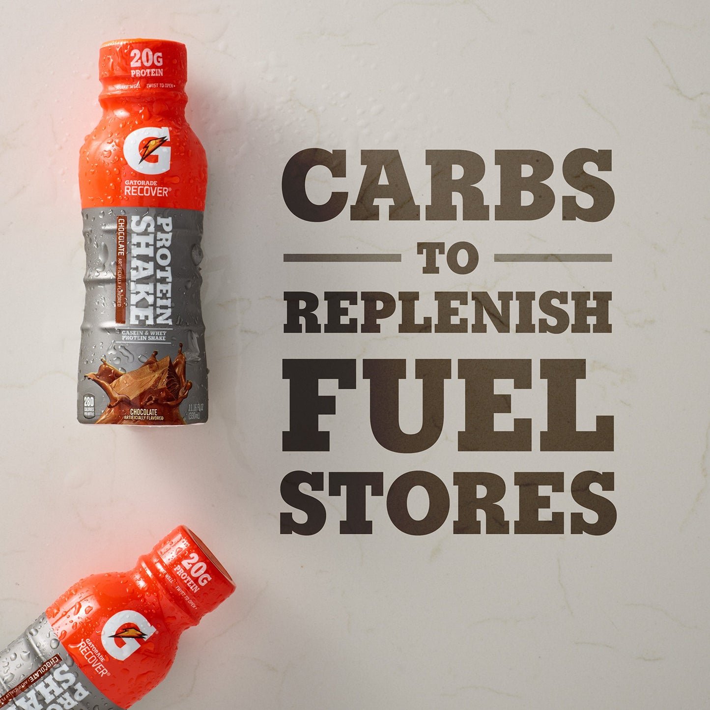 Gatorade Recover Protein Shake, Chocolate, 20G Protein, 11.6 Fl Oz Plastic Bottle, Pack Of 12