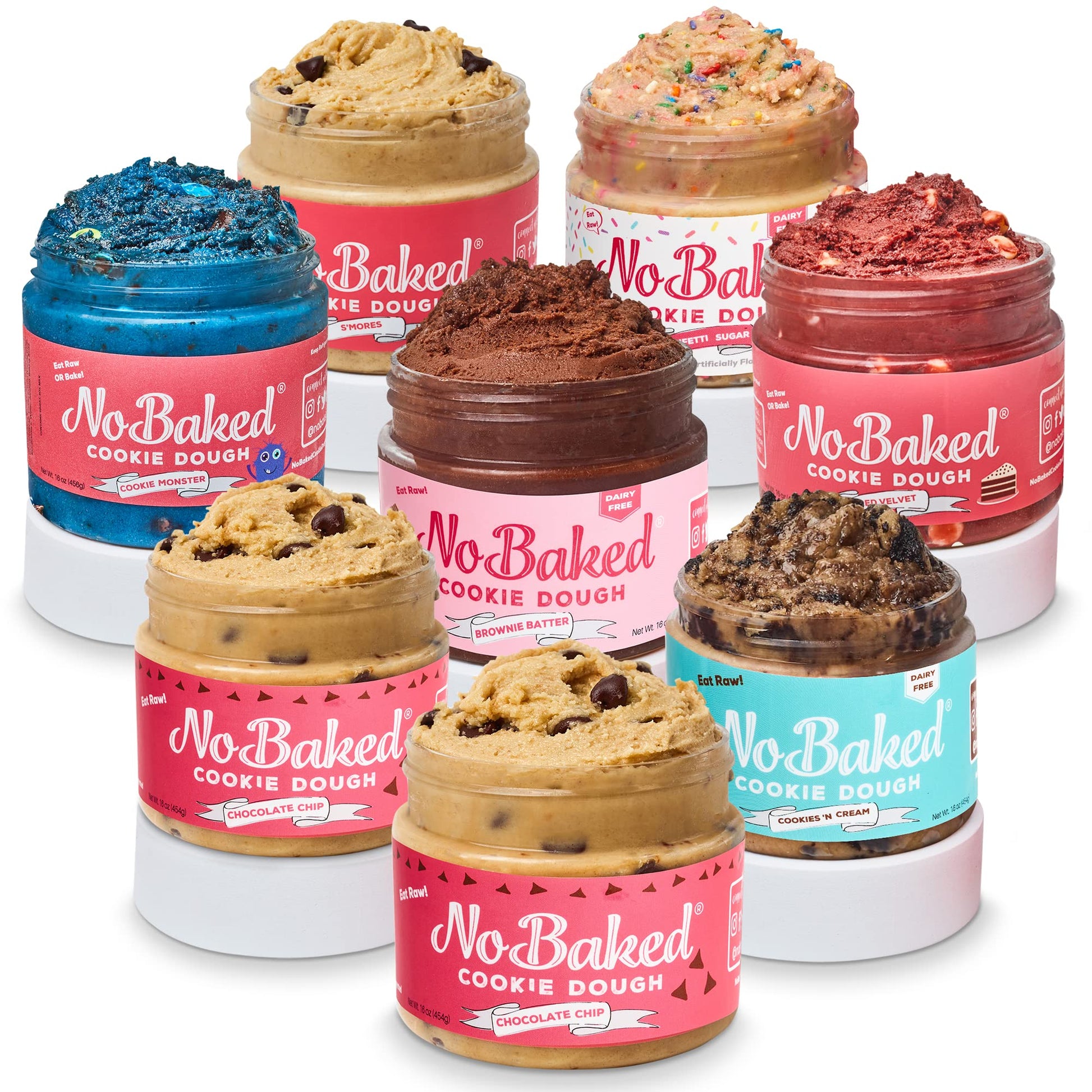 NoBaked Cookie Dough - Edible Assorted Flavors Cookie Dough Meant to be Eaten Raw with a Soft & Smooth Consistency and No Bitter