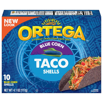 Ortega Taco Shells, Blue Corn, 4.1 Ounce, 10 Shells (Pack Of 6)