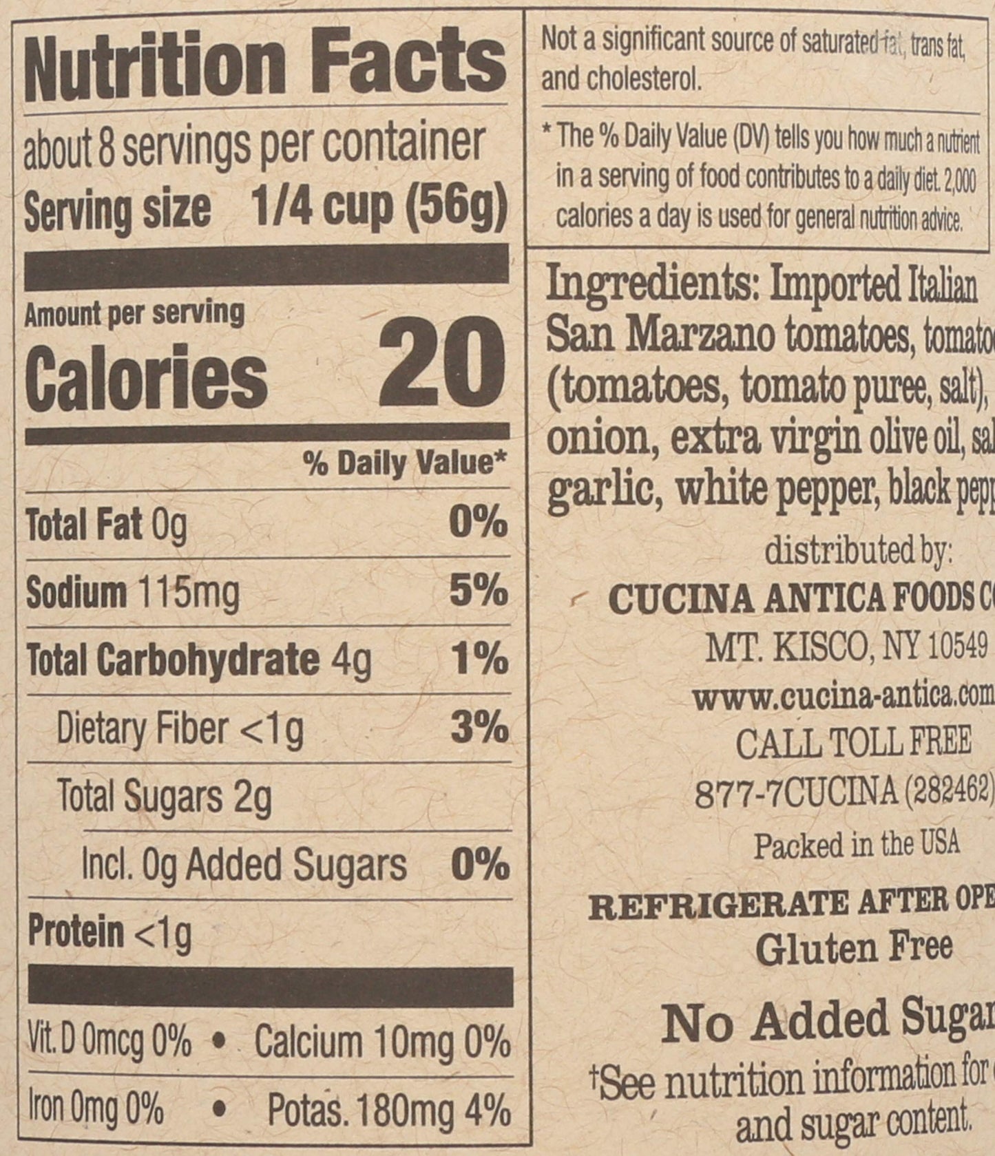 CUCINA ANTICA La Pizza Sauce, 16 OZ