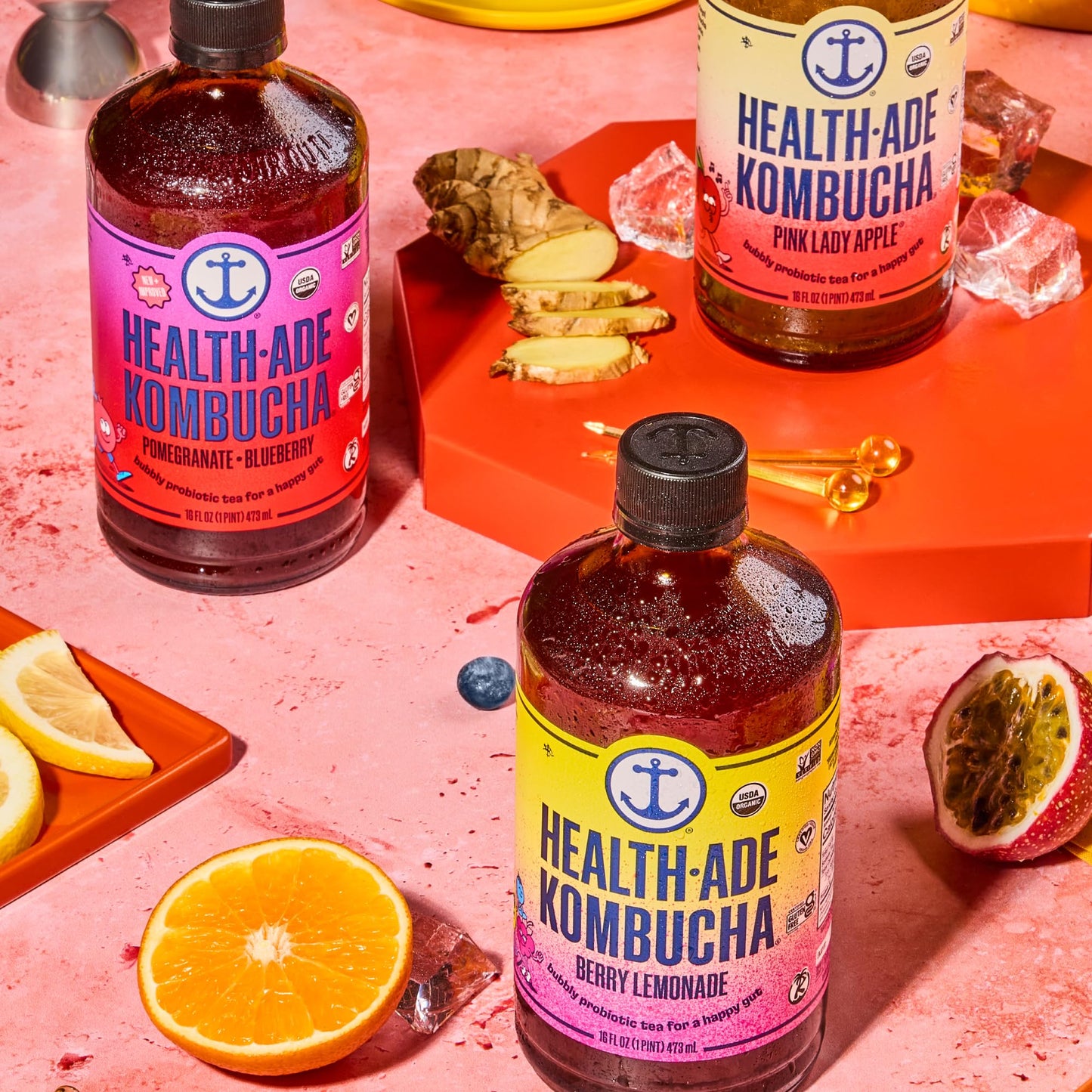 Health-Ade Fan Favorite Variety Pack Kombucha Tea, Organic Drink With Living Probiotics, Detoxifying Acids, Supports Gut Health,