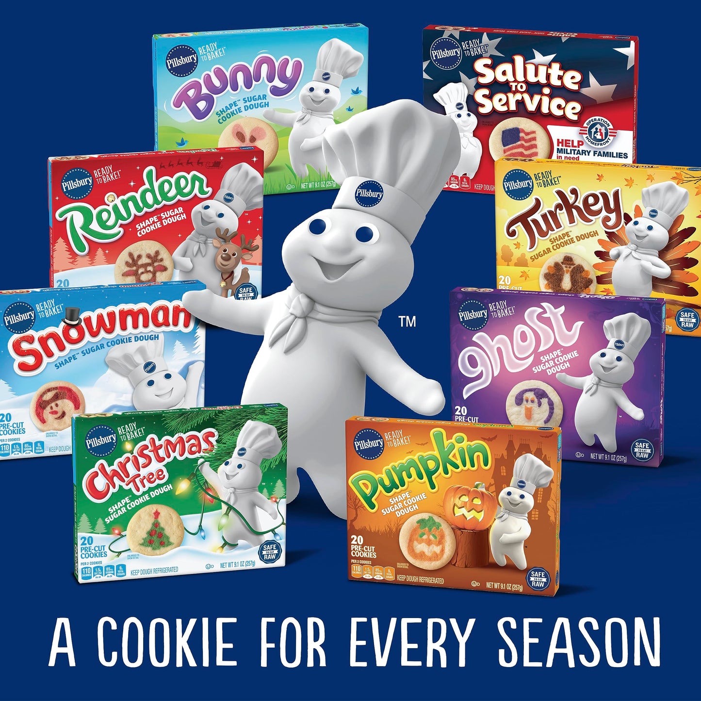 Pillsbury Ready to Bake Pumpkin Shape Sugar Cookie Dough, 9.1 oz