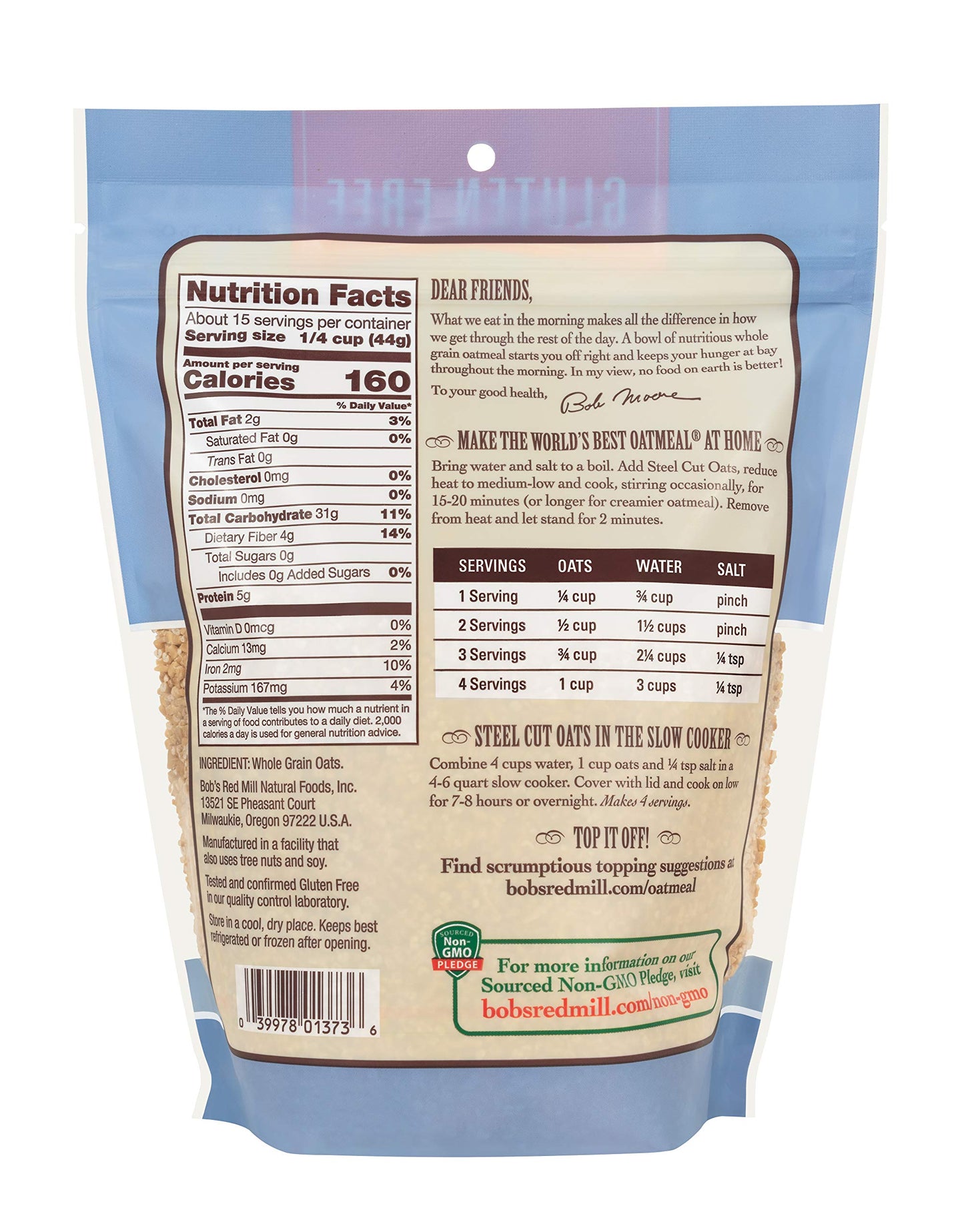 Bob'S Red Mill Gluten Free Steel Cut Oats, 24-Ounce