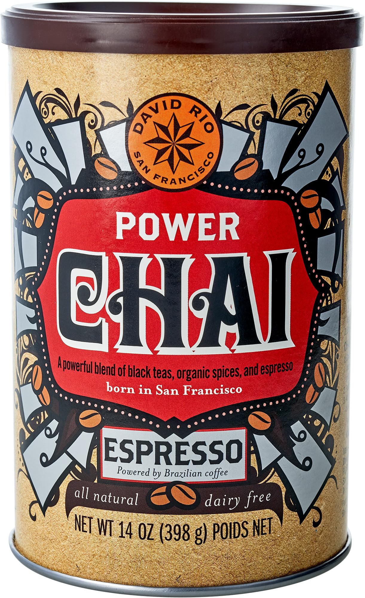 David Rio Power Chai With Espresso, 14 Ounce (Pack Of 1)